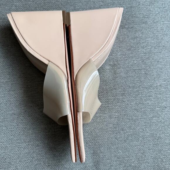 BLACK SUEDE STUDIO Paloma Wedge Sandal Cream Transparent Upper Sz 9.5 - Picture 8 of 13